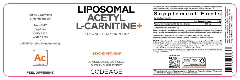 Liposomal Acetyl L-Carnitine+, 90 Capsules