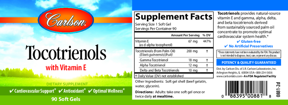 Tocotrienols, 90 Softgels