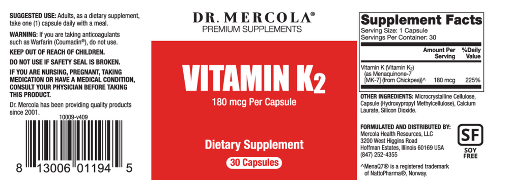 Vitamin K2, 30 Capsules