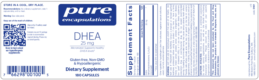 DHEA 25mg, 180 Capsules , Brand_Pure Encapsulations Form_Capsules Requires Consultation Size_180 Capsules