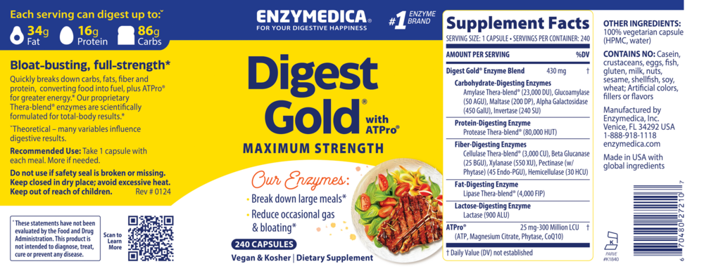 Digest Gold™ with ATPro, 240 Capsules
