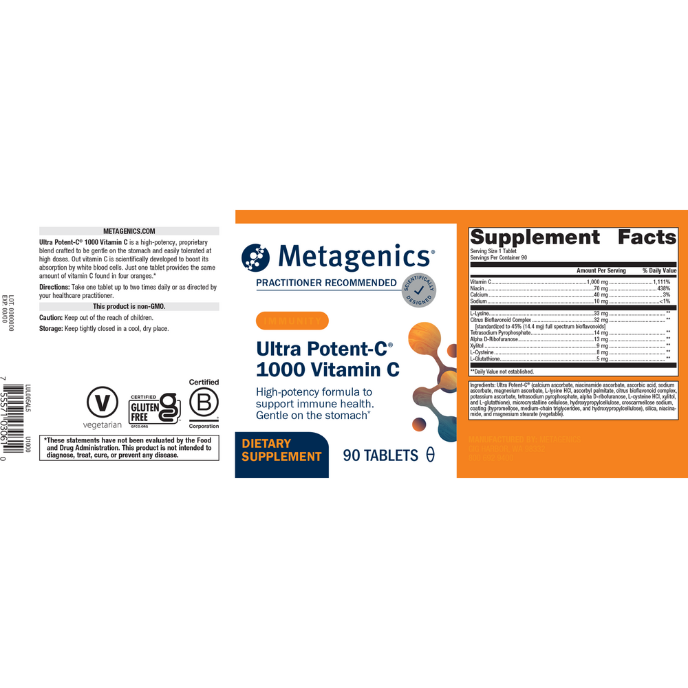 Ultra Potent-C® 1000, 1000 mg, 90 Tablets , Emersons Emersons-Alt Form_Tablets tabs