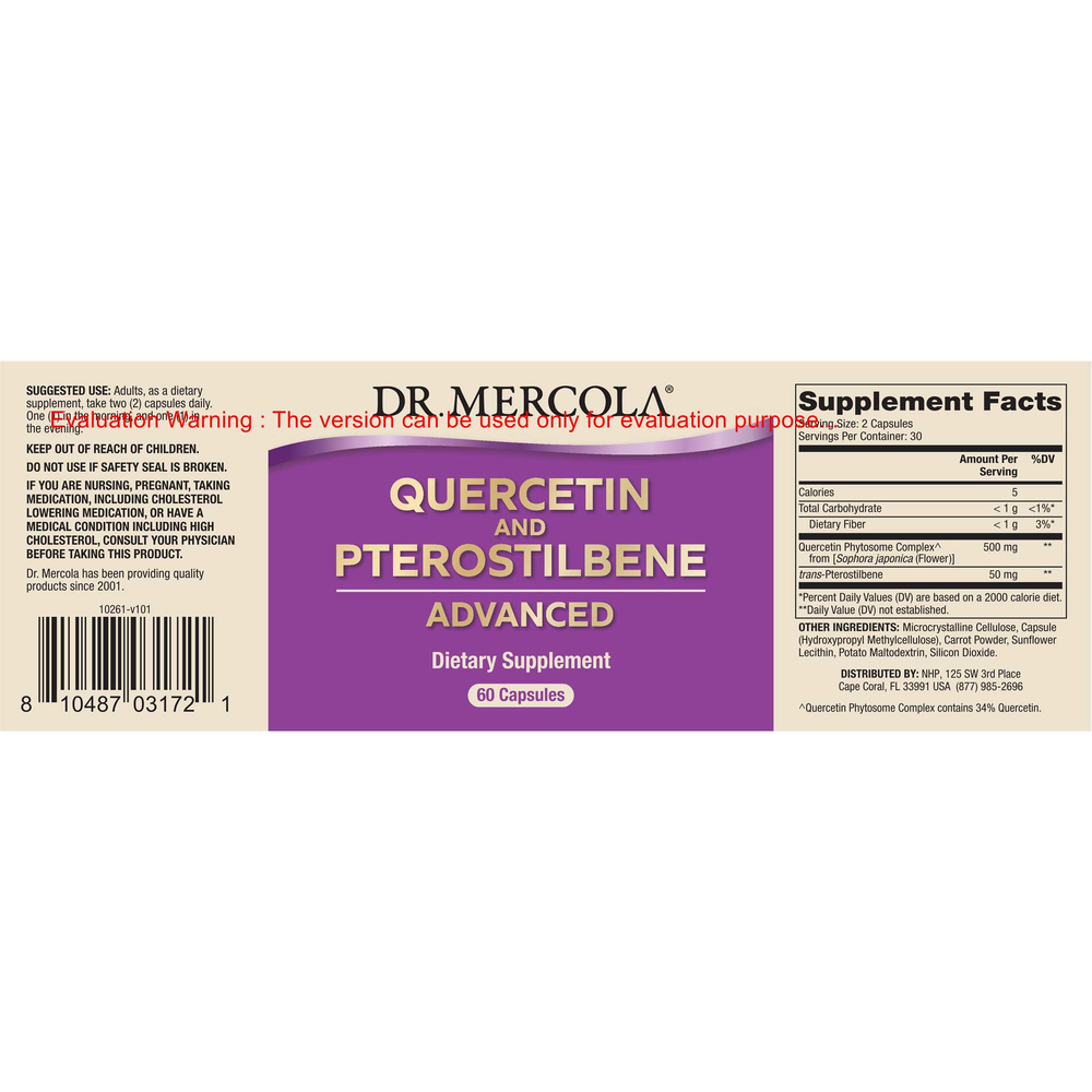 Quercetin and Pterostilbene Advanced, 60 Capsules
