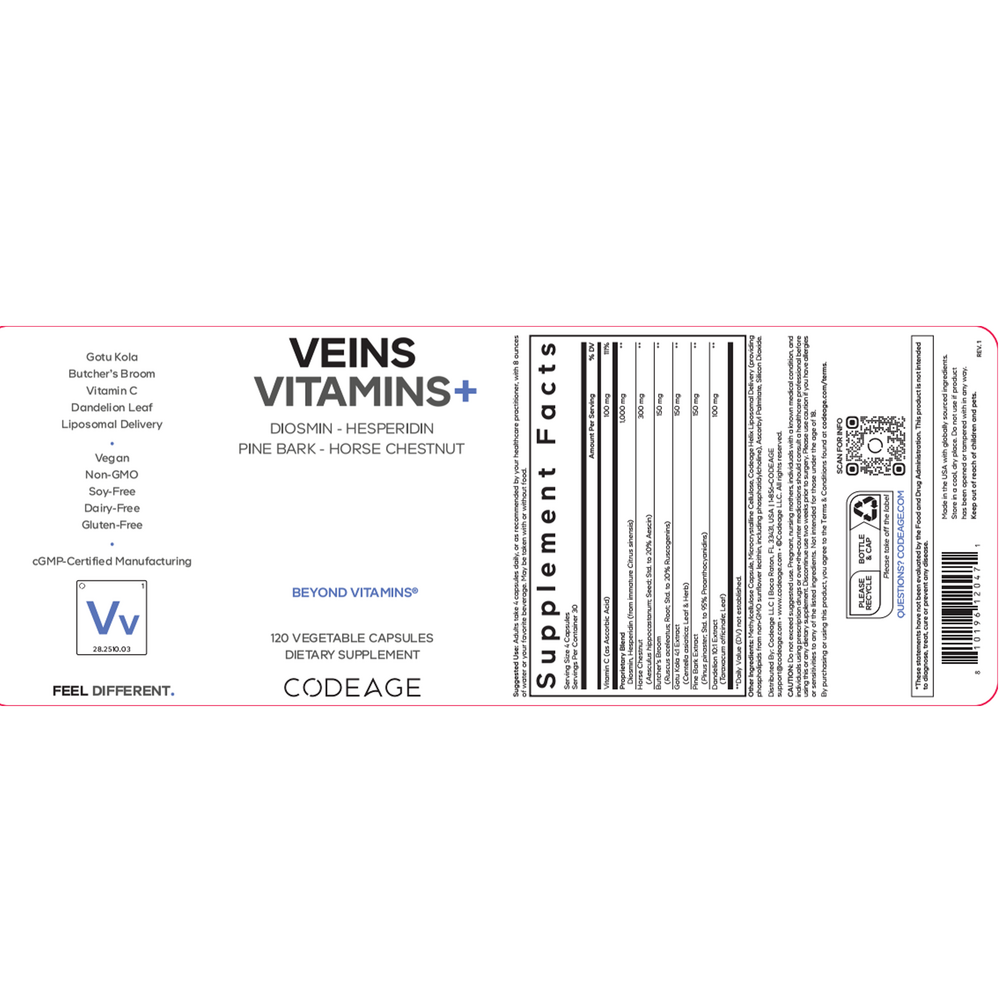 Veins Vitamins+, 120 Capsules