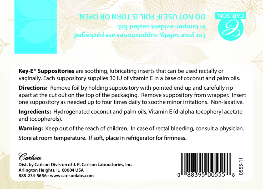 Key-E Suppositories, 12 Soothing Inserts