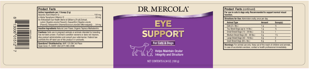Bark and Whiskers Eye Support for Pets, 162 g Powder