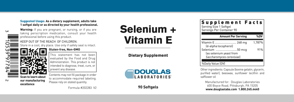Selenium + Vitamin E Formula, 90 Softgels