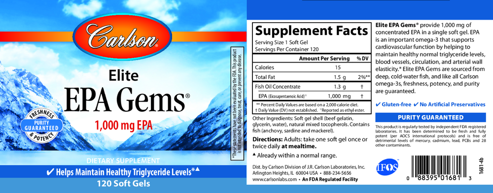 Elite EPA Gems, 120 Softgels