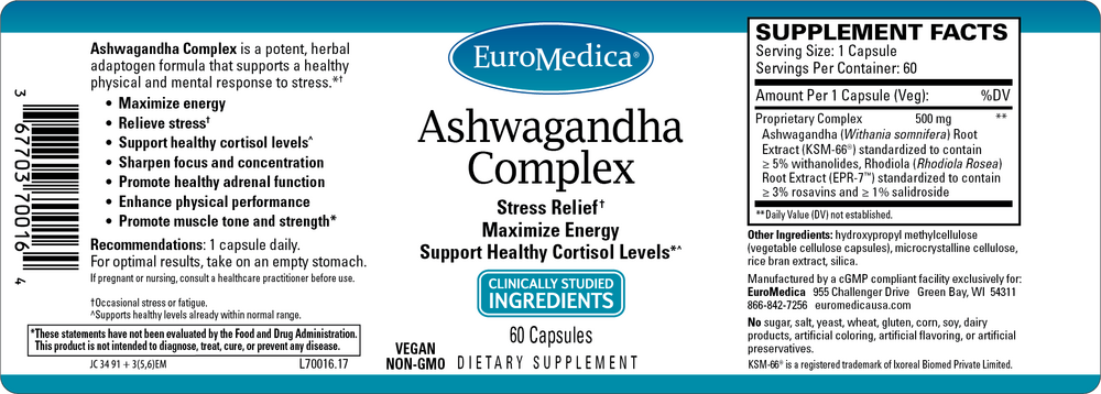 Ashwagandha Complex, 60 Vegetarian Capsules
