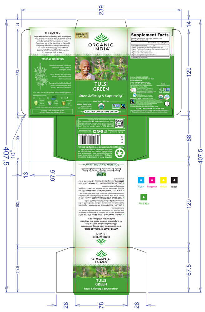 Tulsi Green, 1.21 Ounce (34.2 g) 18 Tea Bags , Ayurveda Brand_Organic India Form_Tea Bags Size_18 Count