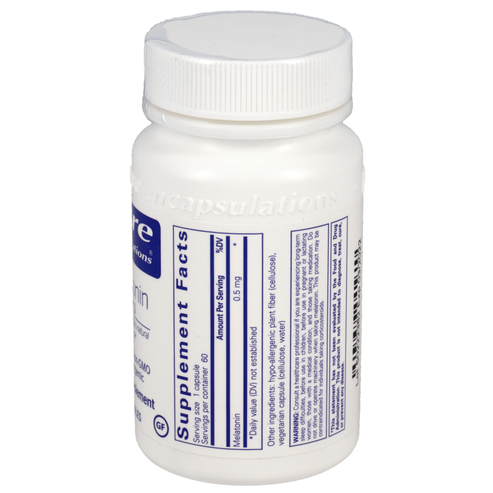 Melatonin, 0.5 mg, 60 Capsules , Brand_Pure Encapsulations caps