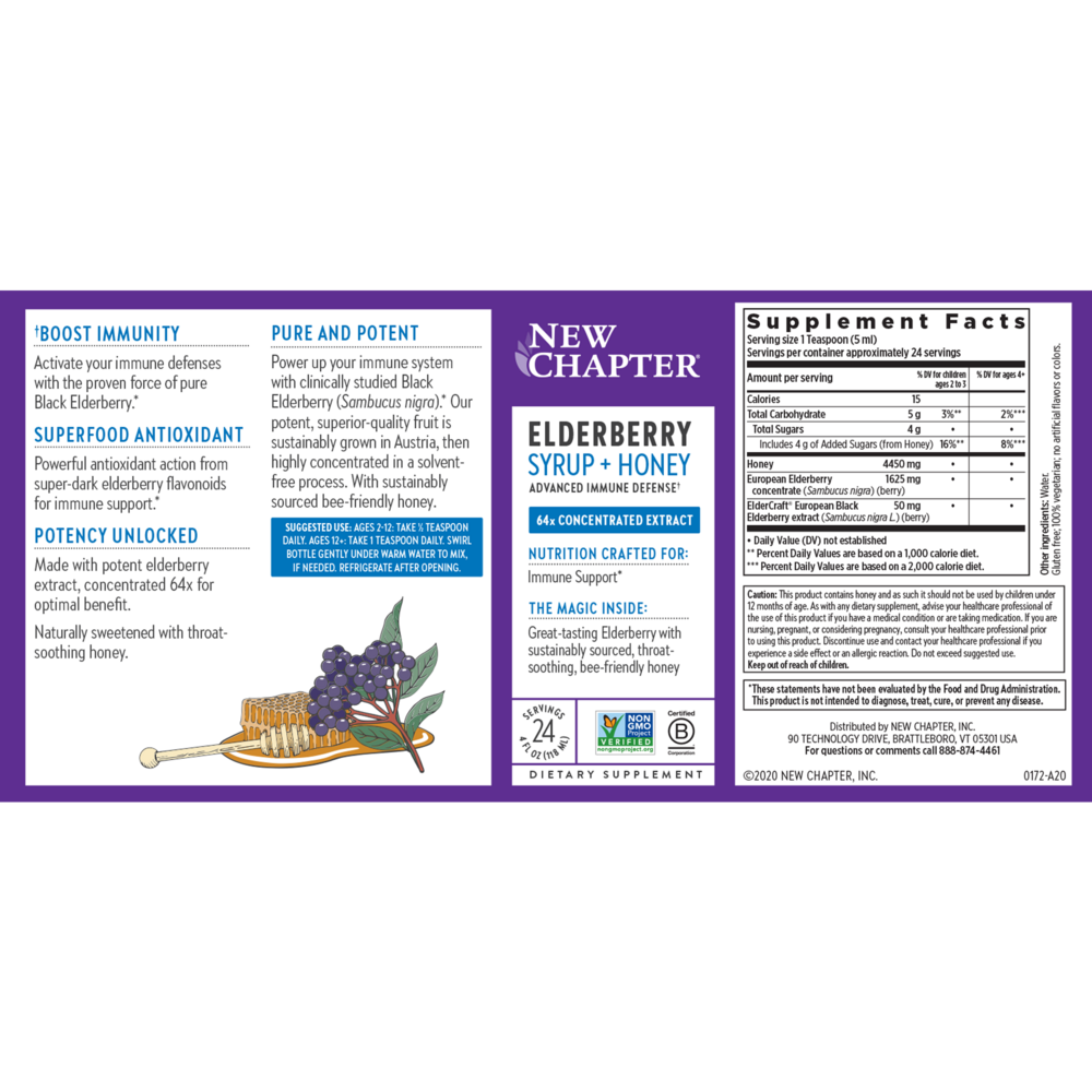 Elderberry Syrup, 118 Milliliters