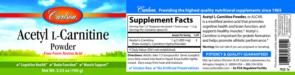 Acetyl L-Carnitine Powder, 100 g Powder