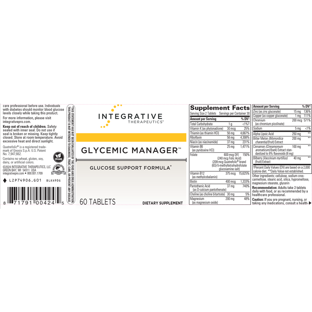 Glycemic Manager, 60 Tablets