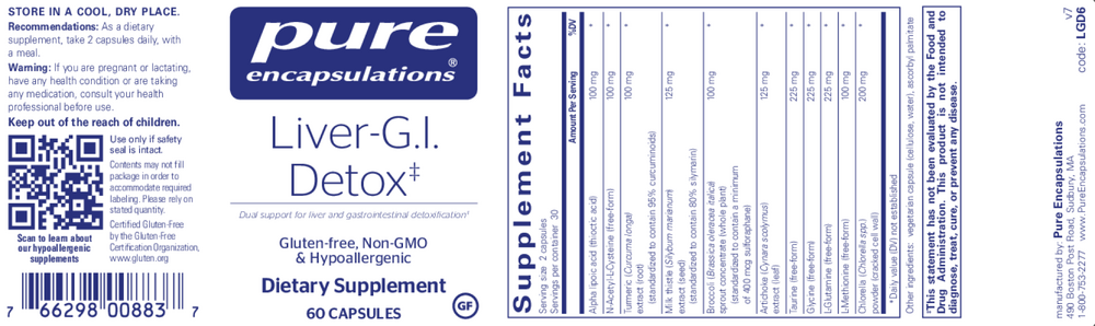 Liver-G.I. Detox, 60 Capsules , Brand_Pure Encapsulations caps Emersons
