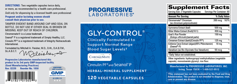 Gly-Control, 120 Capsules , Brand_Progressive Labs capsules Form_Capsules Requires Consultation Size_120 Capsules