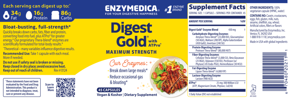 Digest Gold™️ with ATPro™️, 45 Capsules