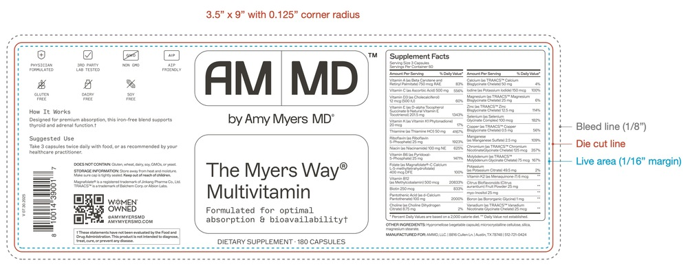 Amy Myers MD The Myers Way Multivitamin - back