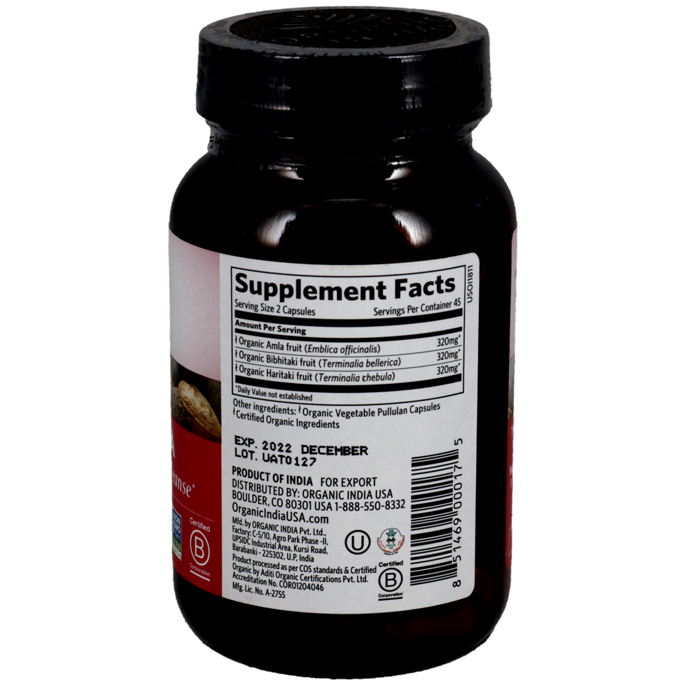 Triphala, 90 capsules , Ayurveda Brand_Organic India Form_Capsules