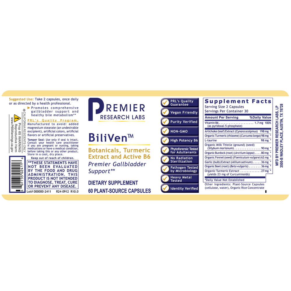 BiliVen™, 60 Capsules , Brand_Premier Research Labs capsules Form_Capsules Requires Consultation Size_60 Capsules