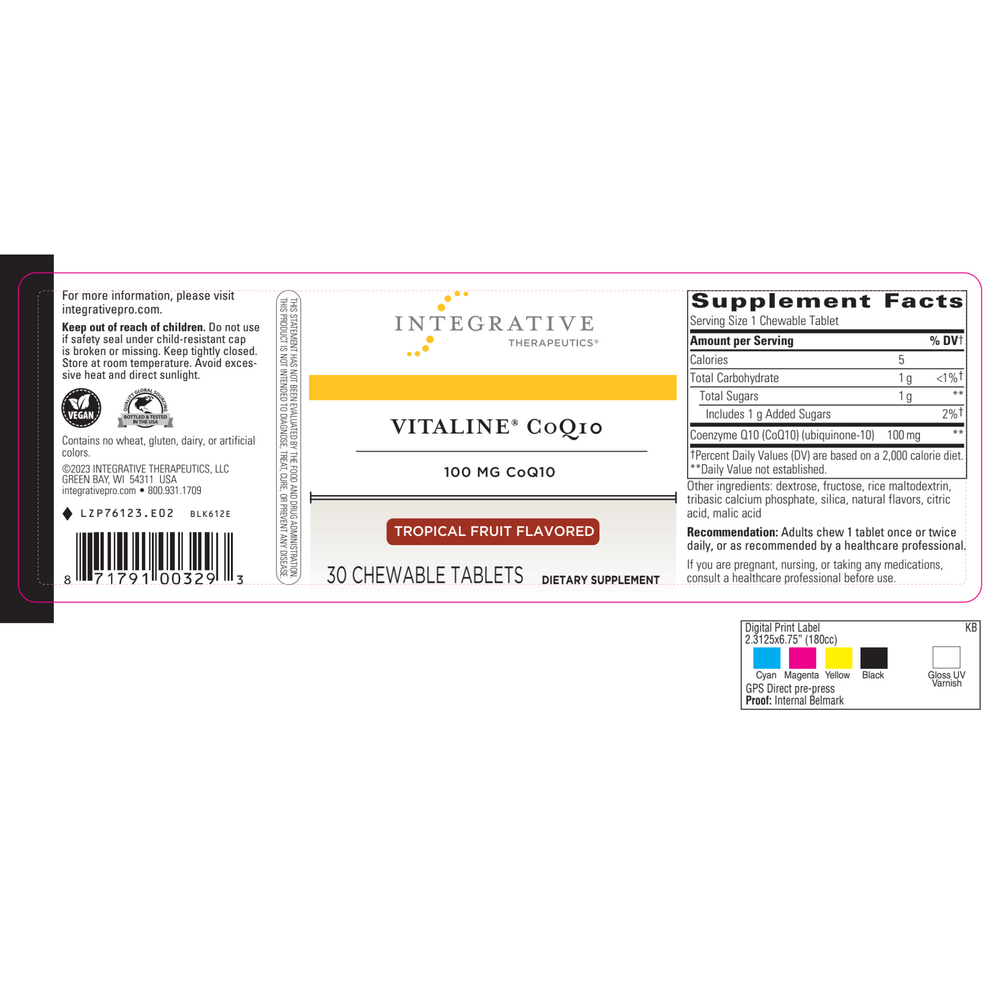 Vitaline® CoQ10 (100mg) Tropical, 30 Chewable Tablets