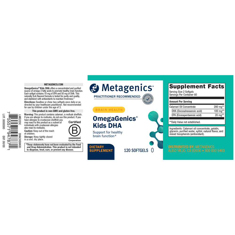 MetaKids™ DHA, 120 Softgels , Emersons Form_Softgels softgels