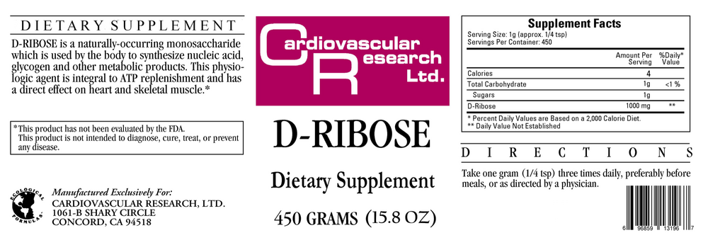 D-Ribose, 450 g Powder