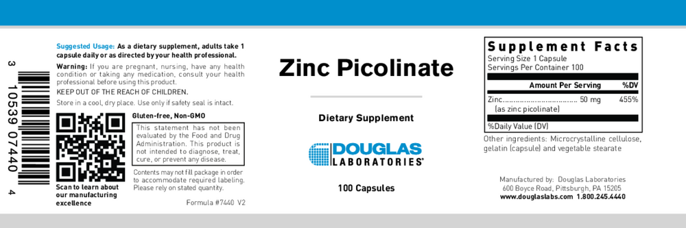 Zinc Picolinate, 100 Capsules