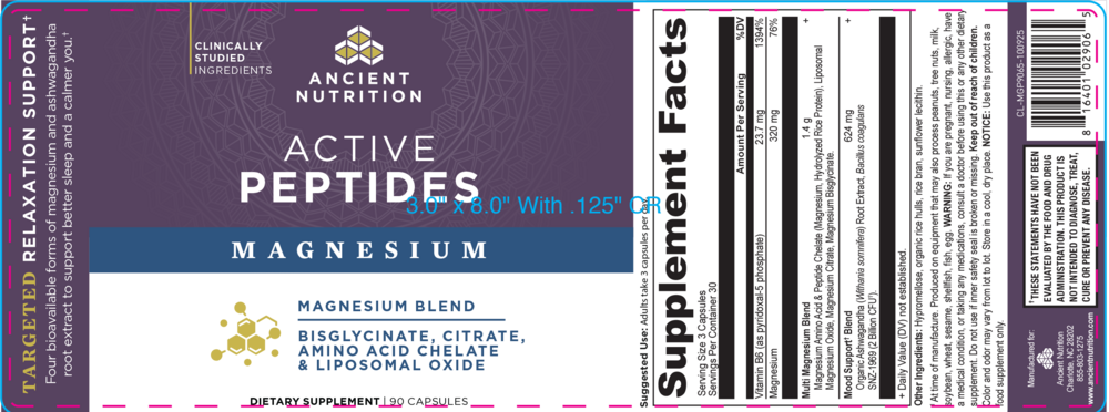 Ancient Nutrition Active Peptides Magnesium Blend - back