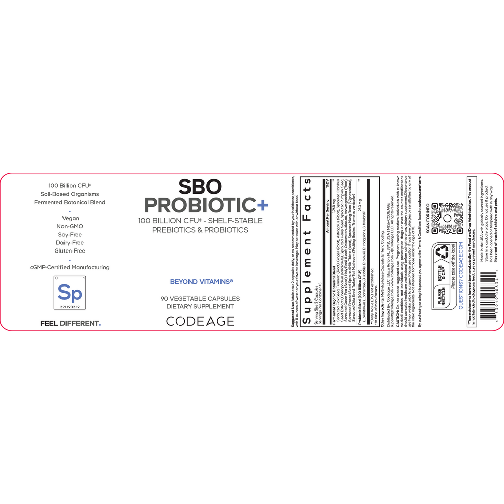 SBO Probiotic 100, 90 Capsules