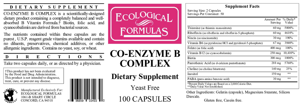 Co-Enzyme B Complex, 100 Capsules