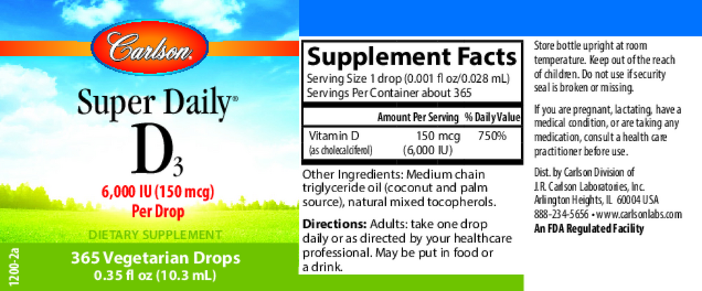 Super Daily D3 6000 IU, 10.3 mL Liquid