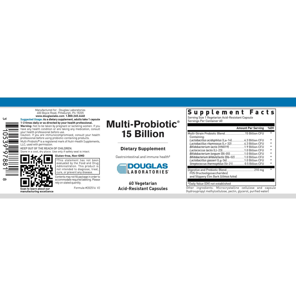 Douglas Laboratories Multi-Probiotic 15 Billion, 60 Capsules