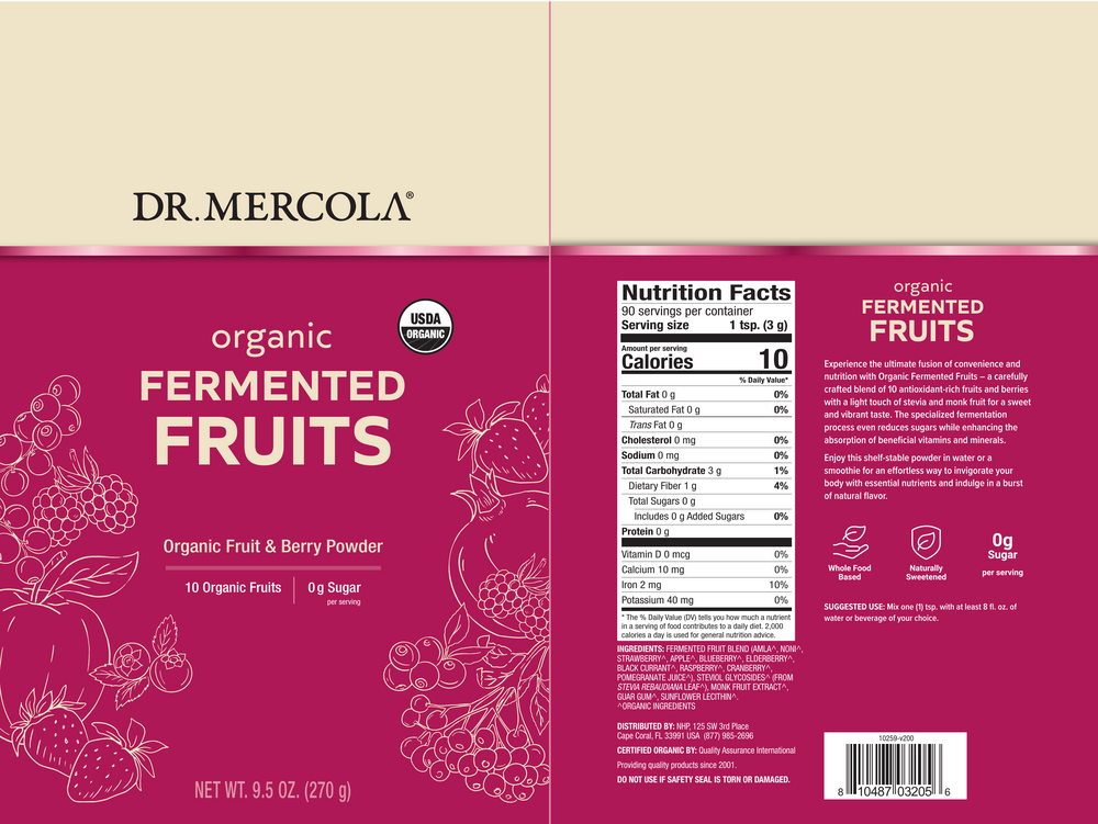 Organic Fermented Fruits, 270 g Powder