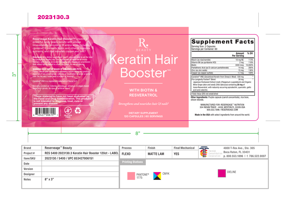 Keratin Hair Booster, 120 Capsules