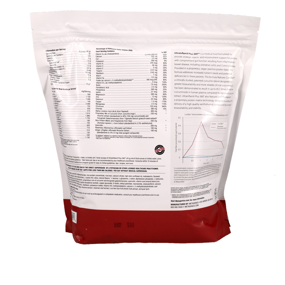 UltraInflamX Plus 360°&reg;, Pineapple Banana Flavor, 47.62 Oz (1350 g) Powder , Brand_Metagenics Form_Powder powder Size_25 Oz