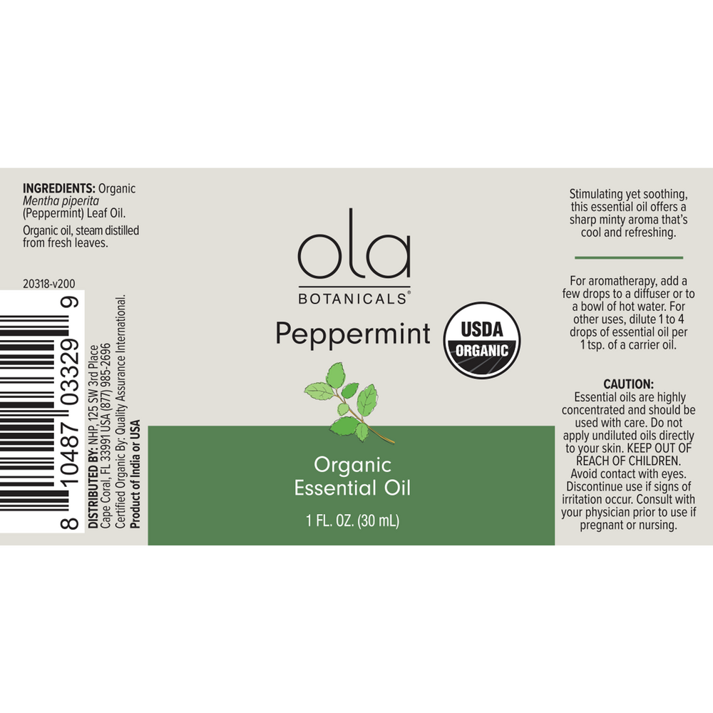 Organic Peppermint Essential Oil, 1 oz