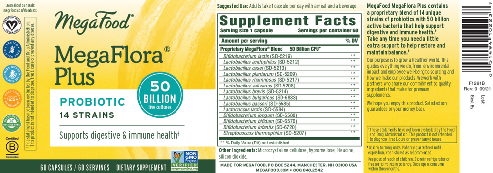 MegaFlora® Plus, 60 Capsules