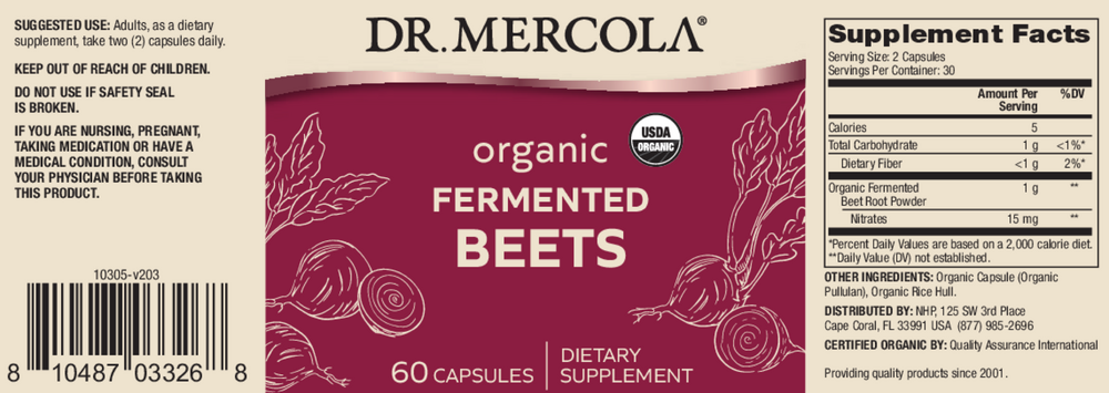 Organic Fermented Beets, 60 Capsules