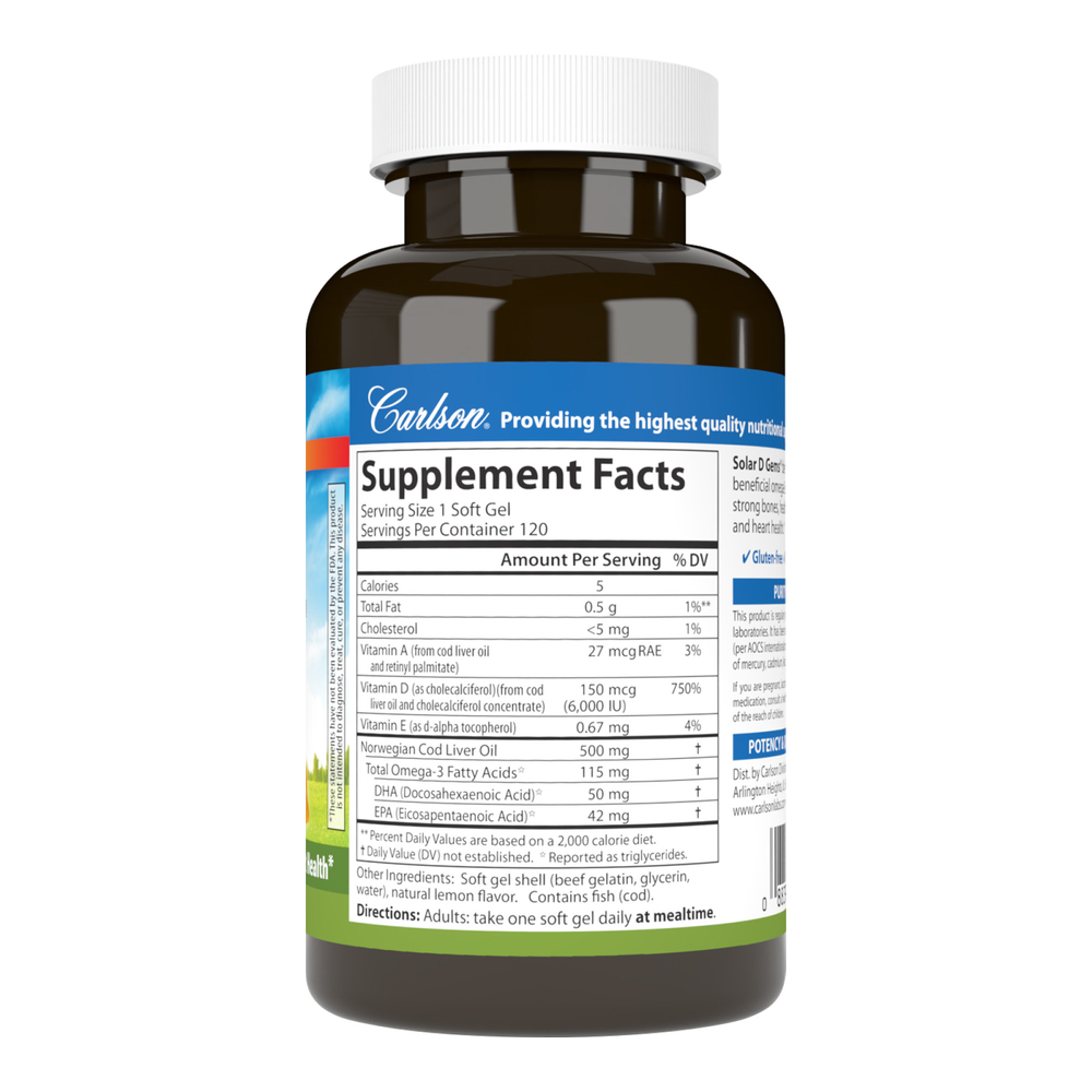 Solar D Gems - 6,000 IU, 120 Softgels