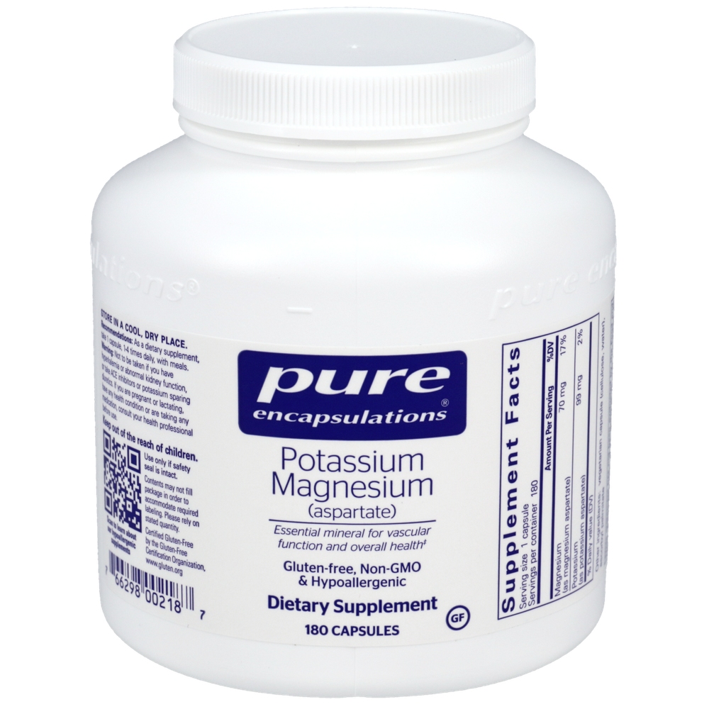 Potassium Magnesium (aspartate), 180 Capsules , Brand_Pure Encapsulations Form_Capsules Requires Consultation Size_180 Capsules