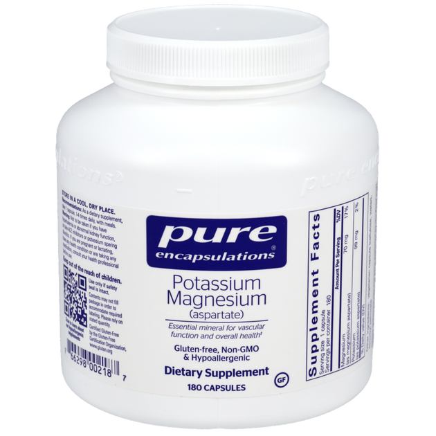 Potassium Magnesium (aspartate), 180 Capsules , Brand_Pure Encapsulations Form_Capsules Requires Consultation Size_180 Capsules