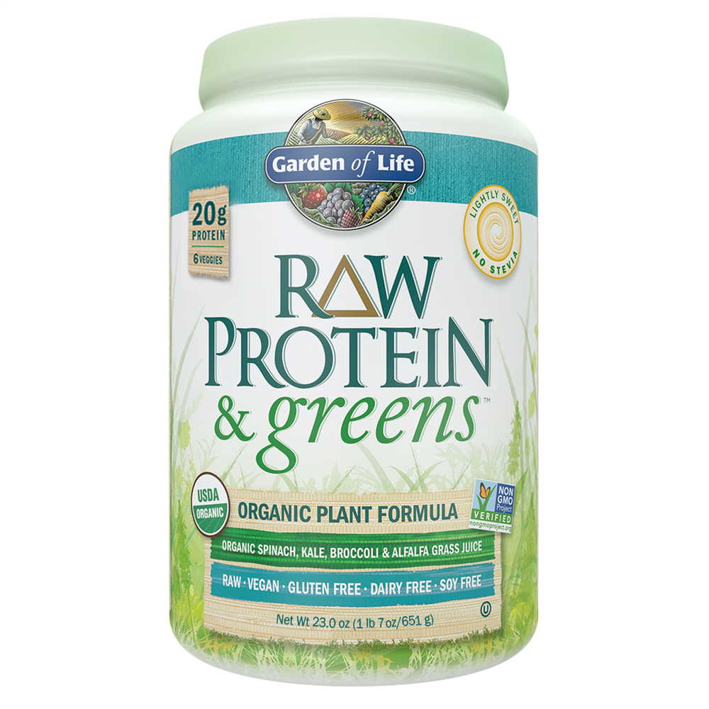 RAW Protein & Greens, Light Sweet Flavor, 23.2oz (651g) Powder