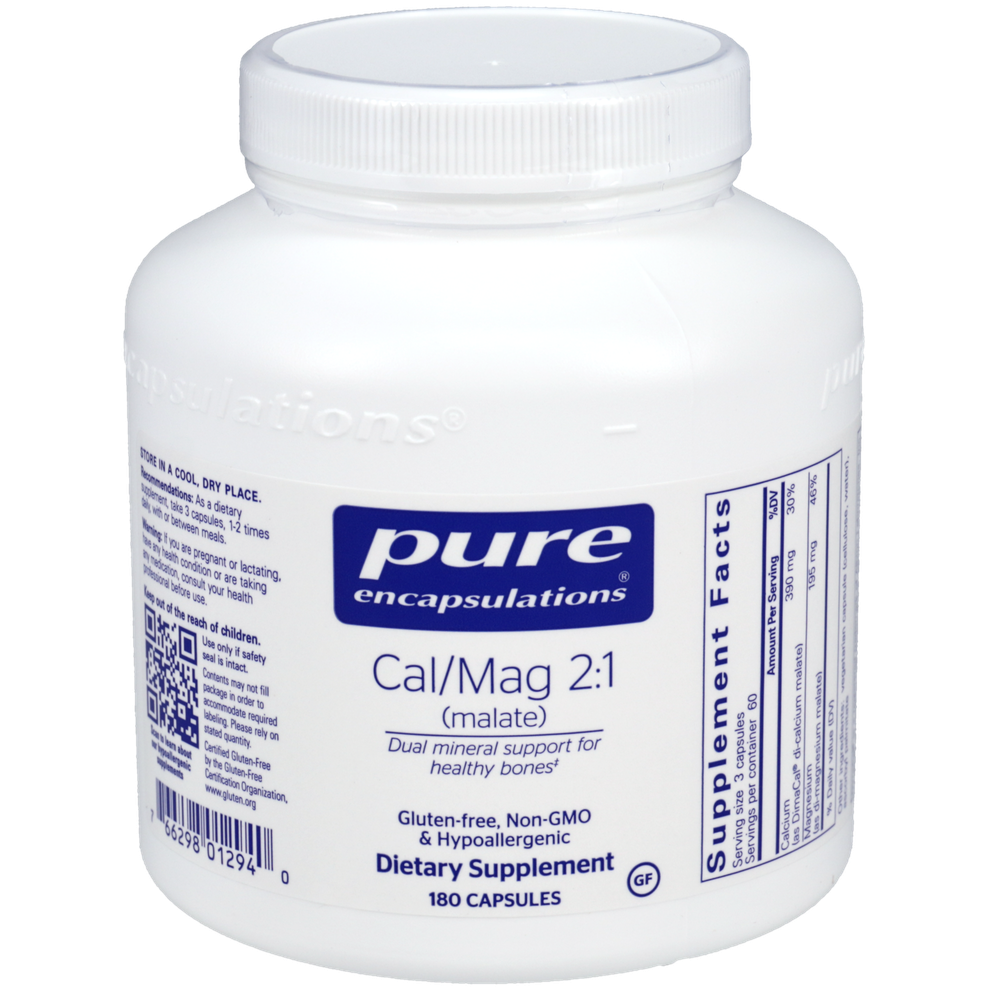 Cal/Mag (Malate) 2:1, 180 Capsules , Brand_Pure Encapsulations Form_Capsules Requires Consultation Size_180 Capsules