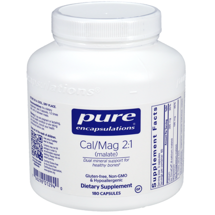 Cal/Mag (Malate) 2:1, 180 Capsules , Brand_Pure Encapsulations Form_Capsules Requires Consultation Size_180 Capsules