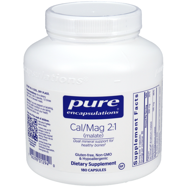 Cal/Mag (Malate) 2:1, 180 Capsules , Brand_Pure Encapsulations Form_Capsules Requires Consultation Size_180 Capsules