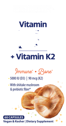 Organic Vitamin D3+K2, 60 Capsules