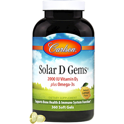 Solar D Gems 2000IU, 360 Softgels