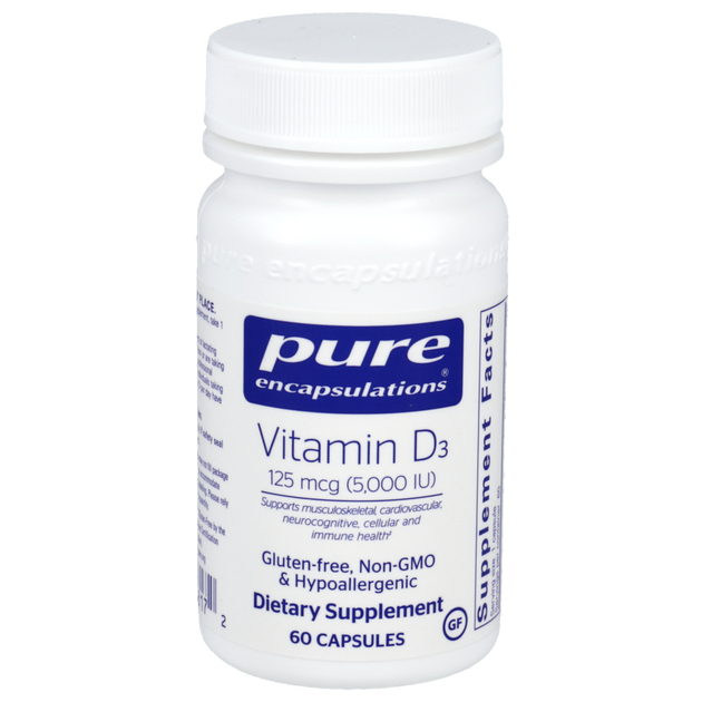 Vitamin D3 125mcg (5,000IU), 60 Capsules , Brand_Pure Encapsulations Form_Capsules Requires Consultation Size_60 Capsules
