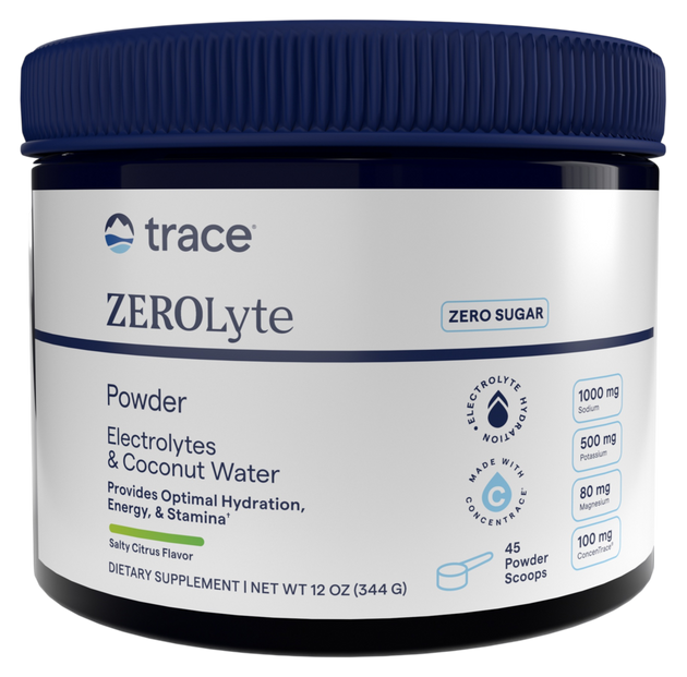 ZEROLyte Electrolytes & Coconut Water Powder, Salty Citrus, 344 g Powder , Brand_Trace Minerals Form_Powder Size_344 g